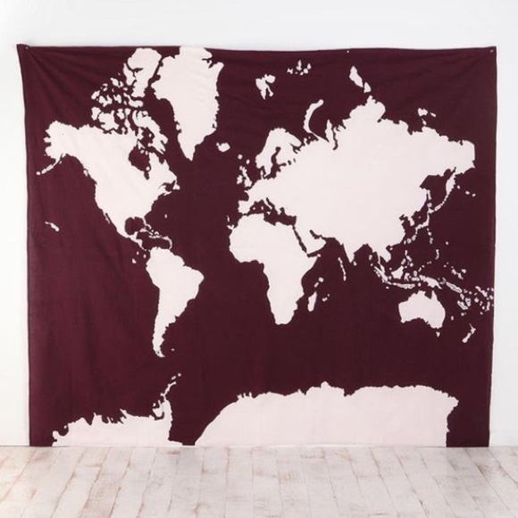Urban Outfitters World Map Tapestry Urban Outfitters Wall Art | Purple World Map Tapestry | Poshmark